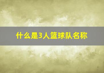 什么是3人篮球队名称