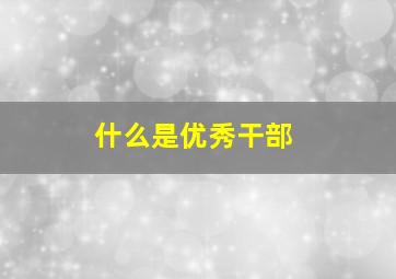 什么是优秀干部