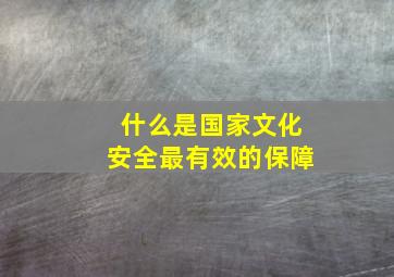 什么是国家文化安全最有效的保障