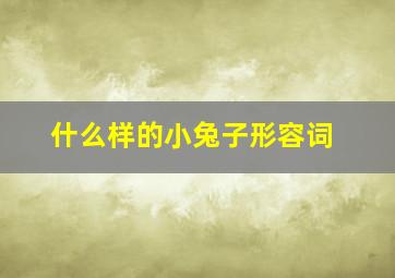 什么样的小兔子形容词