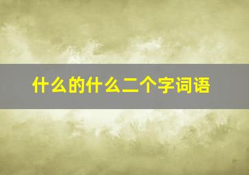 什么的什么二个字词语