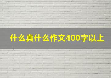 什么真什么作文400字以上