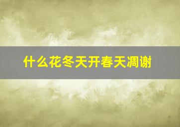 什么花冬天开春天凋谢