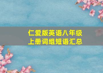 仁爱版英语八年级上册词组短语汇总