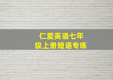 仁爱英语七年级上册短语专练