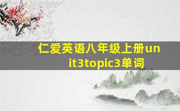 仁爱英语八年级上册unit3topic3单词