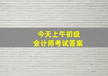 今天上午初级会计师考试答案