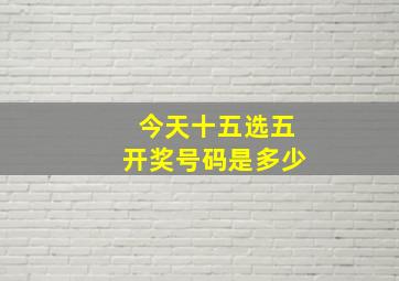 今天十五选五开奖号码是多少