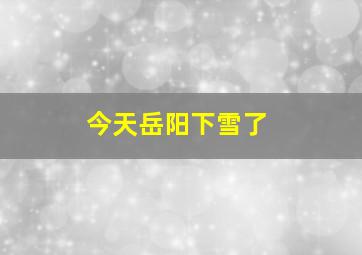 今天岳阳下雪了