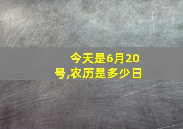 今天是6月20号,农历是多少日