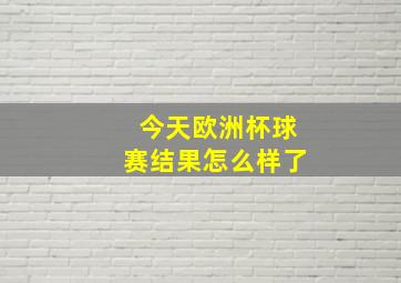 今天欧洲杯球赛结果怎么样了