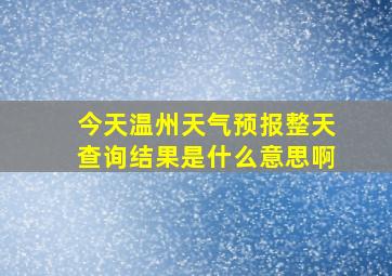 今天温州天气预报整天查询结果是什么意思啊