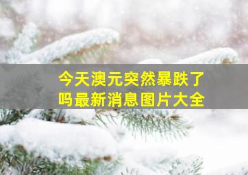 今天澳元突然暴跌了吗最新消息图片大全