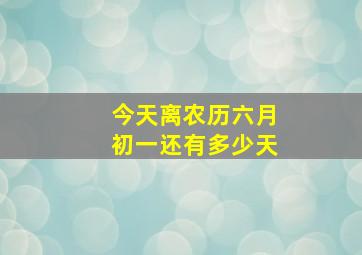 今天离农历六月初一还有多少天