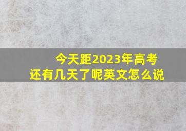 今天距2023年高考还有几天了呢英文怎么说