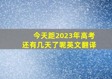 今天距2023年高考还有几天了呢英文翻译