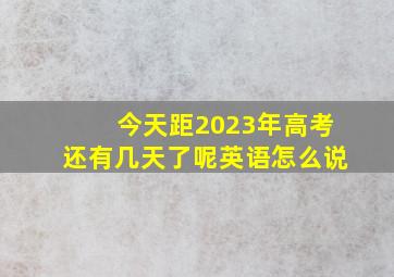 今天距2023年高考还有几天了呢英语怎么说