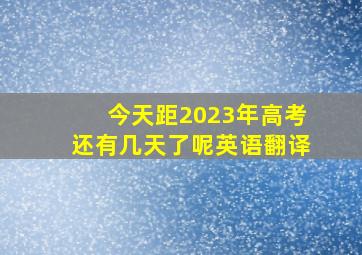 今天距2023年高考还有几天了呢英语翻译