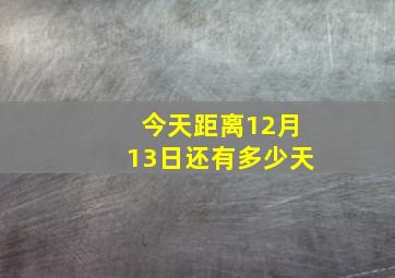 今天距离12月13日还有多少天