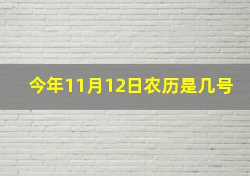 今年11月12日农历是几号