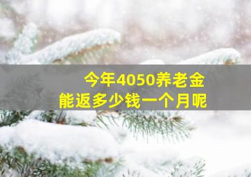 今年4050养老金能返多少钱一个月呢