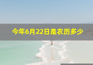 今年6月22日是农历多少