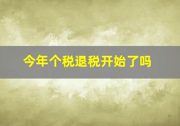 今年个税退税开始了吗