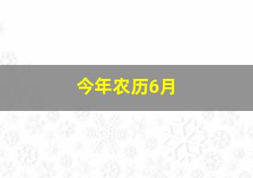 今年农历6月