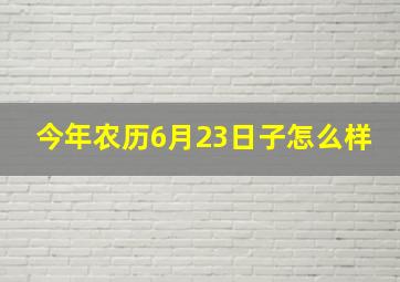 今年农历6月23日子怎么样