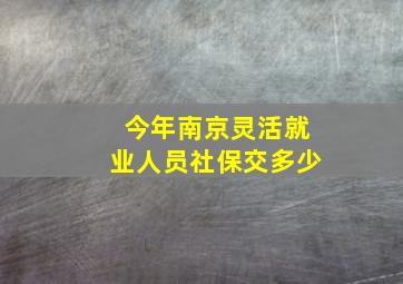 今年南京灵活就业人员社保交多少