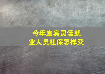 今年宜宾灵活就业人员社保怎样交