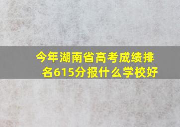 今年湖南省高考成绩排名615分报什么学校好