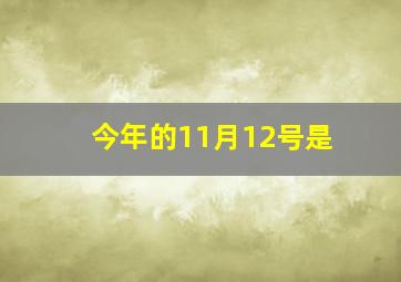 今年的11月12号是