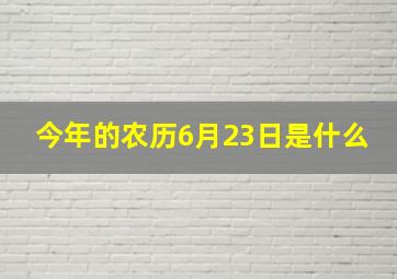 今年的农历6月23日是什么