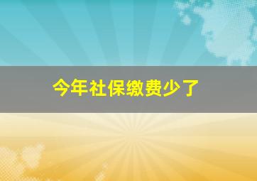 今年社保缴费少了