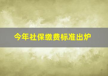 今年社保缴费标准出炉