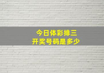 今日体彩排三开奖号码是多少