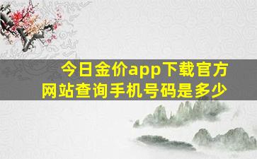 今日金价app下载官方网站查询手机号码是多少