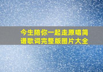 今生陪你一起走原唱简谱歌词完整版图片大全