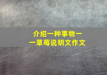 介绍一种事物一一草莓说明文作文