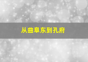 从曲阜东到孔府