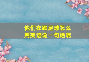 他们在踢足球怎么用英语说一句话呢