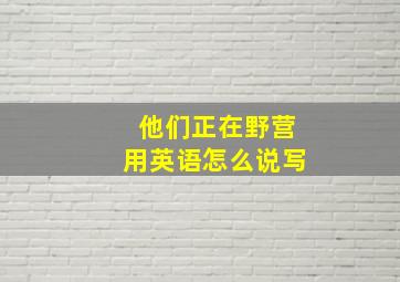 他们正在野营用英语怎么说写