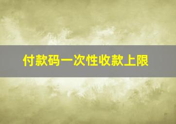 付款码一次性收款上限