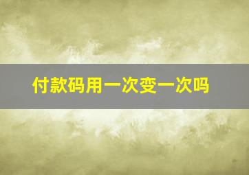 付款码用一次变一次吗