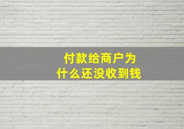 付款给商户为什么还没收到钱