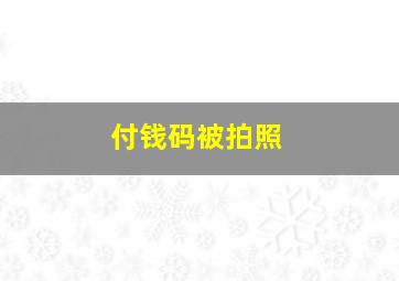 付钱码被拍照