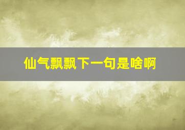 仙气飘飘下一句是啥啊