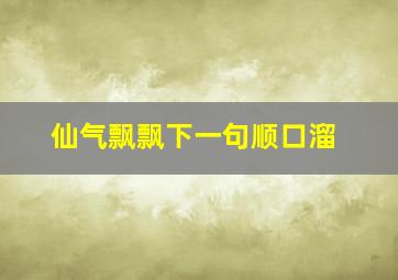 仙气飘飘下一句顺口溜