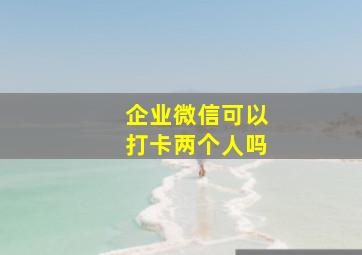 企业微信可以打卡两个人吗